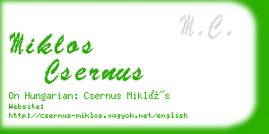 miklos csernus business card